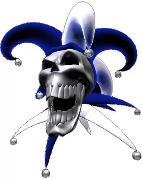 Blue Jester Skull Decal / Sticker