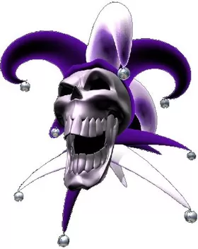 Purple Jester Skull Decal / Sticker