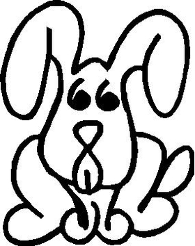 Dog Stick Figure Decal / Sticker 04