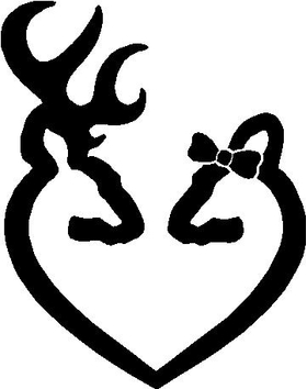 Deer and Doe Heart Hunting Decal / Sticker