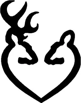 Deer and Doe Heart Hunting Decal / Sticker