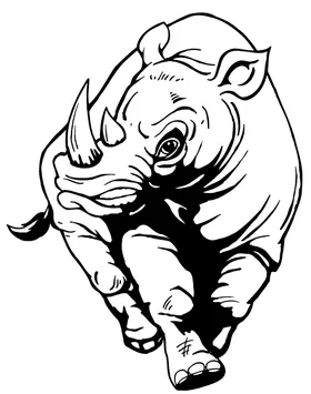 Rhinos Mascot Decal / Sticker