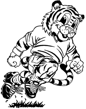 Tigers Soccer Mascot Decal / Sticker