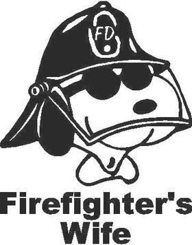 Snoopy Firefighter's Wife Decal / Sticker