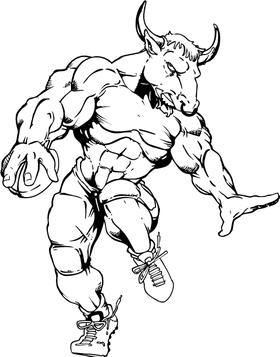 Football Bull Mascot Decal / Sticker