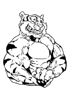 Tigers Weightlifting Mascot Decal / Sticker