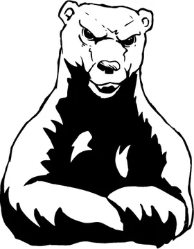 Angry Bear Mascot Decal / Sticker