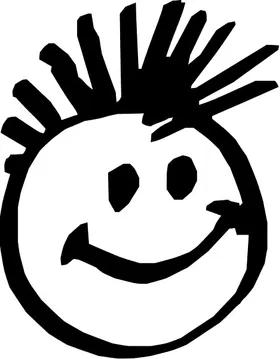 Mohawk Happy Face Decal / Sticker 09