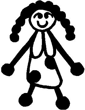 Girl Stick Figure Decal / Sticker 12