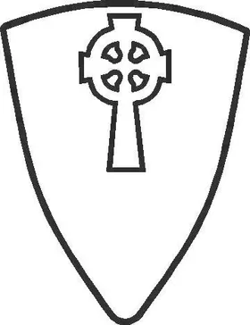 Shield with Celctic Cross Decal / Sticker