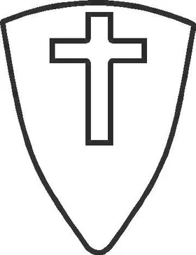 Shield with Cross Decal / Sticker