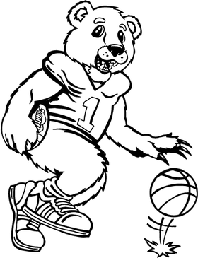 Basketball Bear Mascot Decal / Sticker