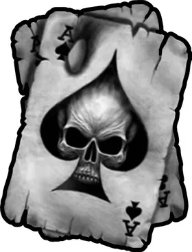 Ace of Spades Skull Decal / Sticker 01