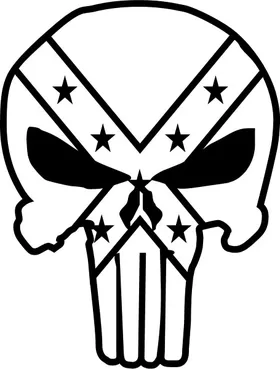 Rebel Confederate Flag Punisher Decal / Sticker 125