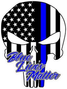 Blue Lives Matter American Flag Punisher Decal / Sticker 135