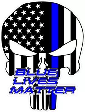 Blue Lives Matter American Flag Punisher Decal / Sticker 136