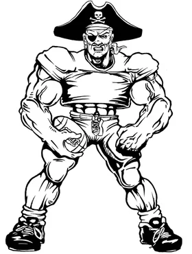 Football Pirates Mascot Decal / Sticker 2