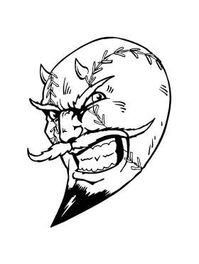 Baseball Devils Mascot Decal / Sticker