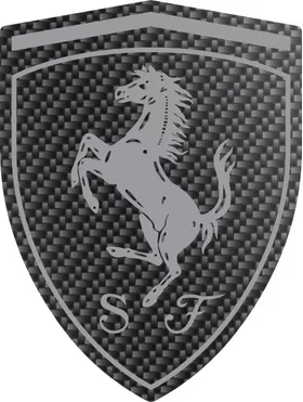 Carbon Fiber Ferrari Crest Decal / Sticker 32