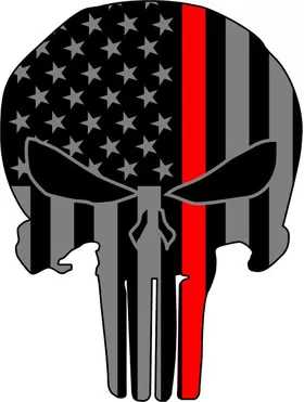 Thin Red Line American Flag Punisher Decal / Sticker 74