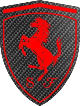 Carbon Fiber Ferrari Crest Decal / Sticker 40