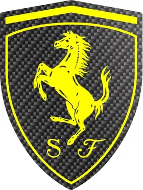 Carbon Fiber Ferrari Crest Decal / Sticker 41