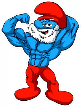 Muscular Papa Smurf Decal / Sticker 04