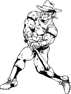 Baseball Cowboys Mascot Decal / Sticker