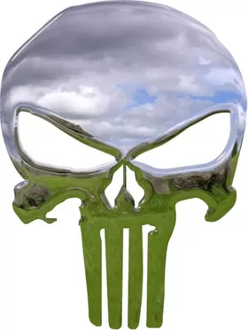 Simulated 3D Chrome Punisher Decal / Sticker 145