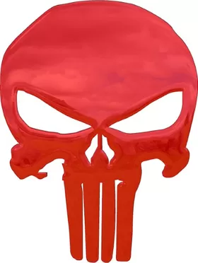 Simulated 3D Red Chrome Punisher Decal / Sticker 164