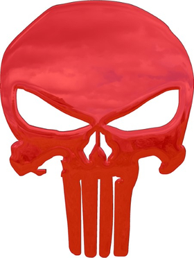 Simulated 3D Red Chrome Punisher Decal / Sticker 164