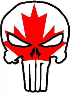 Canadian Flag Punisher Decal / Sticker 02