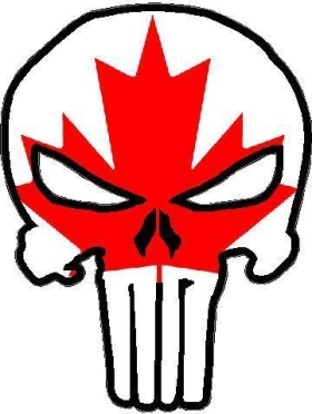 Canadian Flag Punisher Decal / Sticker 02