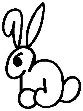 BUNNY RABBIT STICK FIGURE DECAL / STICKER 04