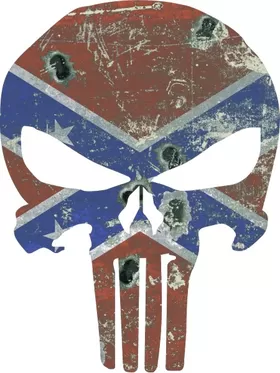 Vintage Confederate Flag Punisher Decal / Sticker 47