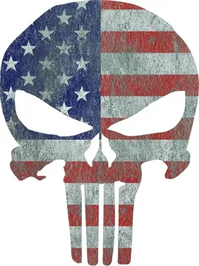 Weathered American Flag Punisher Decal / Sticker 48