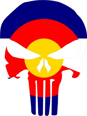 Colorado Flag Punisher Decal / Sticker 62