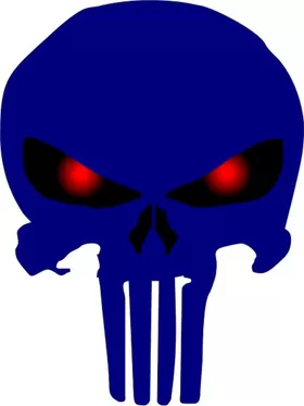 Dark Blue Red Eyed Punisher Decal / Sticker 63