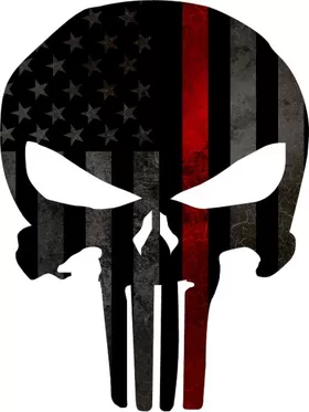 Thin Red Line American Flag Punisher Decal / Sticker 73