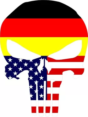 German American Flag Punisher Decal / Sticker 121