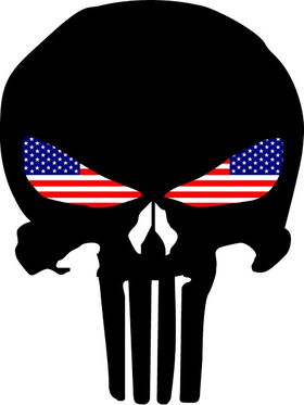 Punisher With American Flag Eyes Decal / Sticker 130
