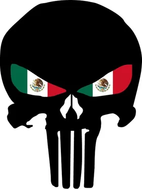 Punisher With Mexian Flag Eyes Decal / Sticker 131