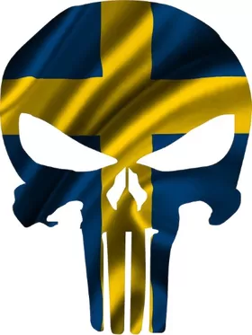 Swedish Flag Punisher Decal / Sticker 172