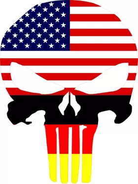 American German Flag Punisher Decal / Sticker 177