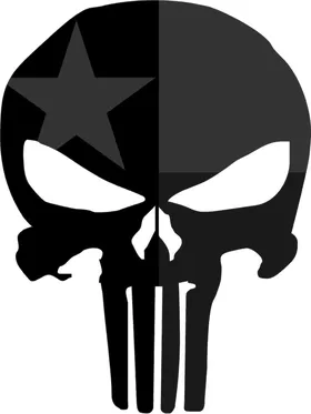 Black and Gray Texas Flag Punisher Decal / Sticker 184