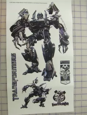 Transformers Barricade Peel and Stick Decals / Stickers