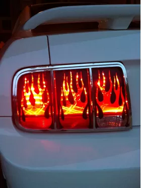 Flaming Tail Light Covers for 05-09 Mustang