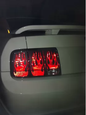 Flaming Tail Light Covers for 05-09 Mustang