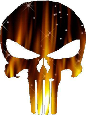 Flaming Punisher Decal / Sticker 02