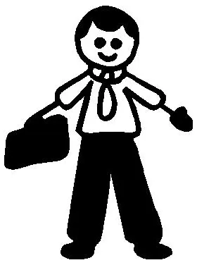 Tie Guy with Briefcase Stick Figure Decal / Sticker